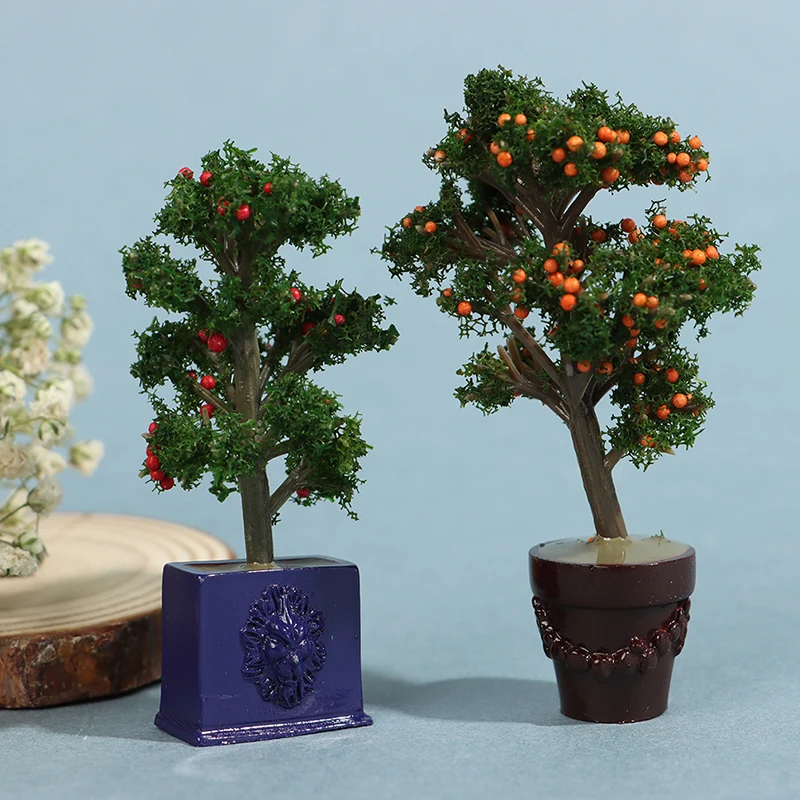 

1 pc 1:12 Dollhouse Miniature Simulation Fruit Trees Potted Plants Model Accessories