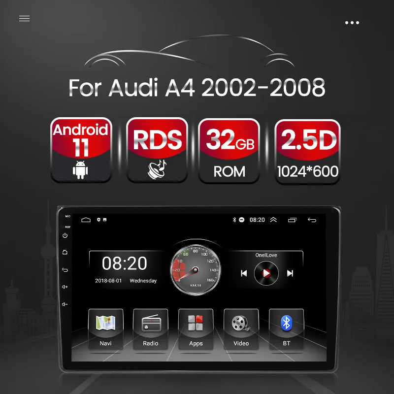 Авторадио GPS навигация Android мультимедийный видеоплеер для Audi A4 B6 B7 S4 RS4 2002 2008