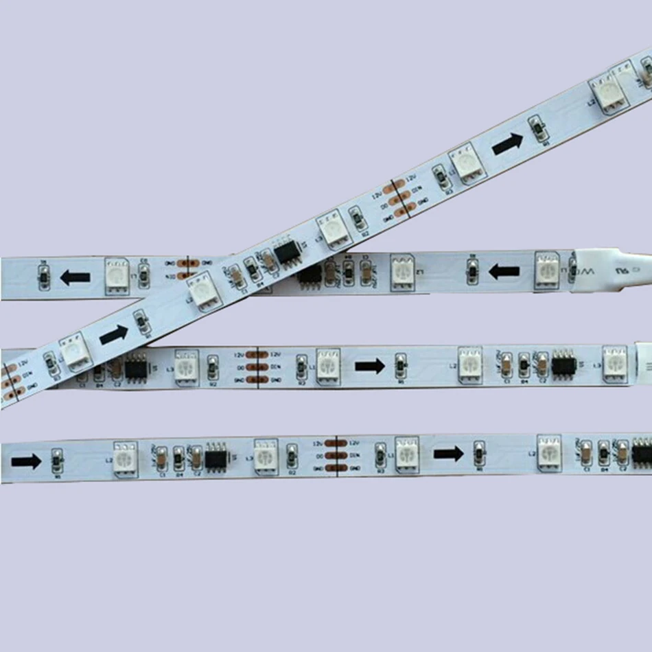 Светодиодный RGB ленточный светильник 5 м 12 В WS2811 адресуемый WS2812 5050 SMD 30