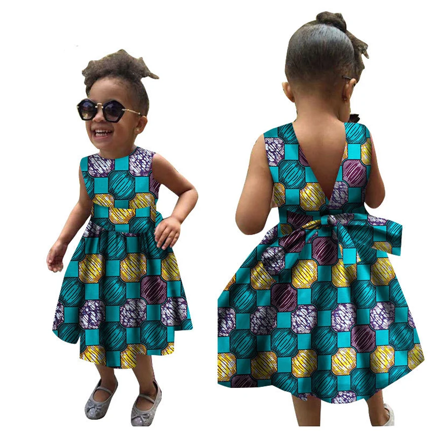 Children Summer African Dresses for Women Girl Kids 2020 News Bazin Dashiki Traditional Floral Print Vintage African Clothes