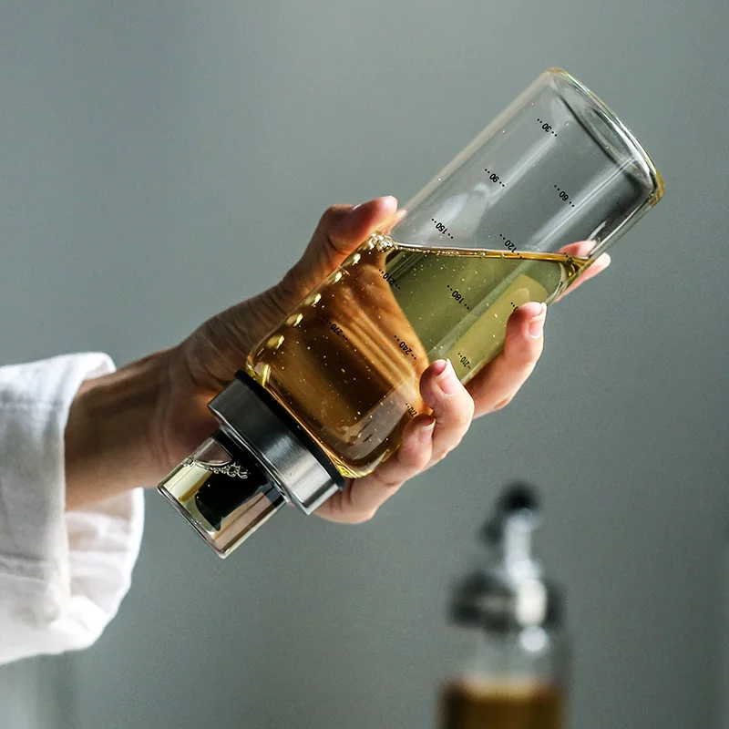 Стеклянная бутылка для хранения приправ Масло дозатор уксуса емкость соуса