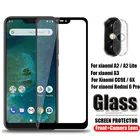 2 в 1 Защитное стекло для объектива камеры Xiaomi Mi A2 A3 Lite закаленное стекло для Xiaomi 6X Mi CC9E redmi 6 pro защита экрана