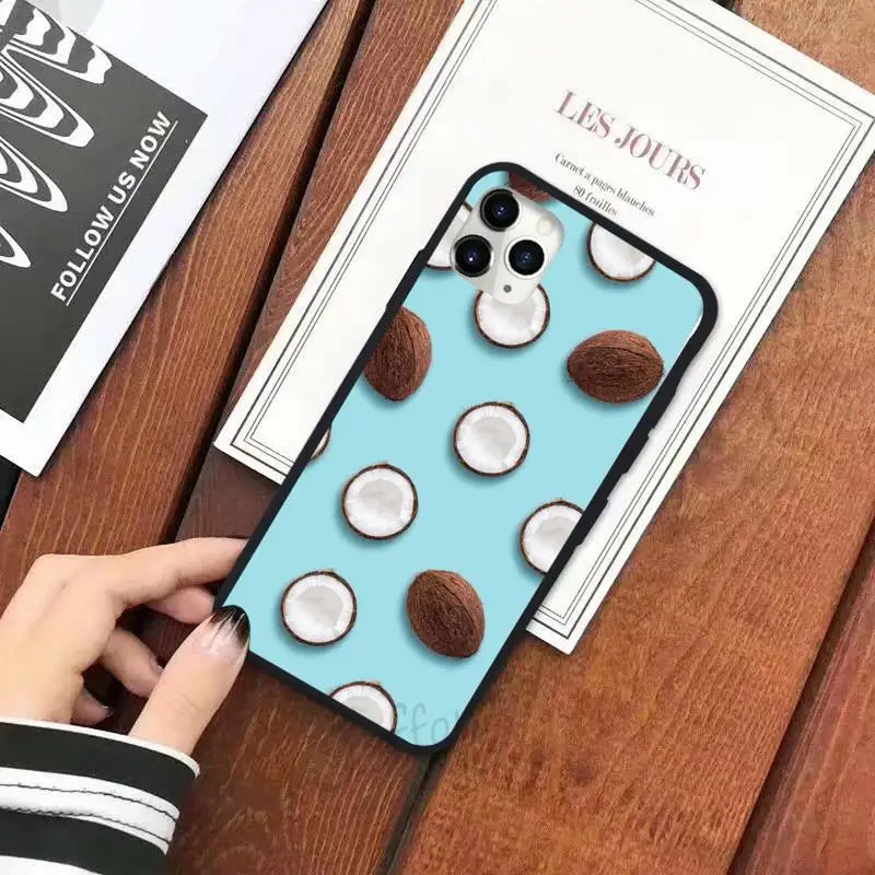 

Summer Fruit Coconut cartoon Phone Case for iPhone 11 12 pro XS MAX 8 7 6 6S Plus X 5S SE 2020 XR