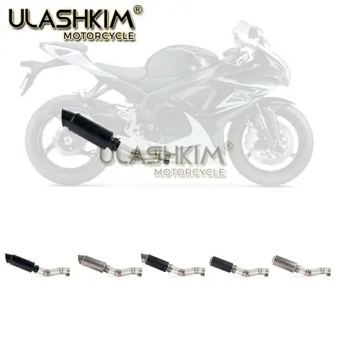 Слипоны для Suzuki GSXR600 Gsxr700 Gsxr750 k7 GSX R700 R750 R600 GSXR 600 2008-2009 мотоцикл полный выхлоп средняя Соединительная труба