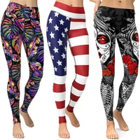 slimming leggings women plus size trousers america flag leggings elastic waist pants gym sports tights girl outdoor wear s2xl