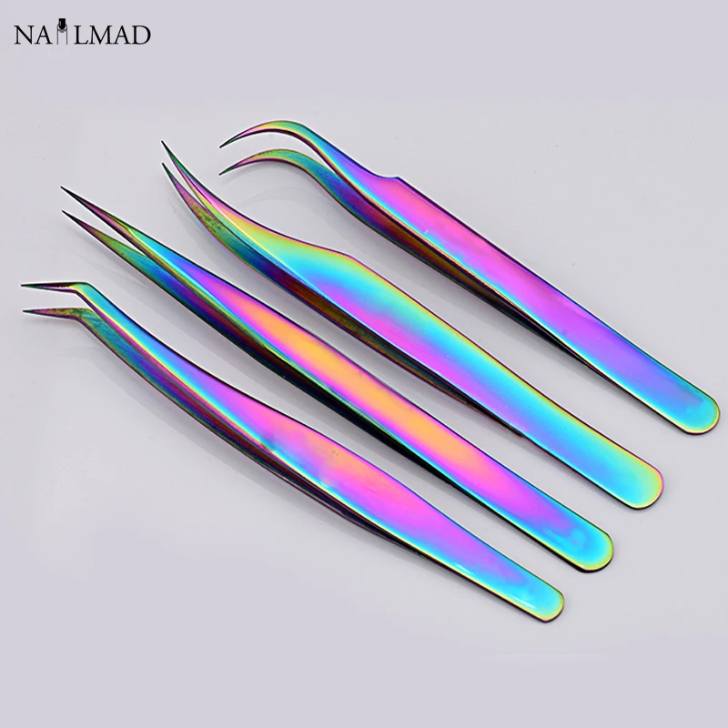 

1pc Chameleon Tweezers Stainless Steel Nail Sticker Rhinestone Picker Eyelashes Extension Tweezers Nippers Nail Art Tools