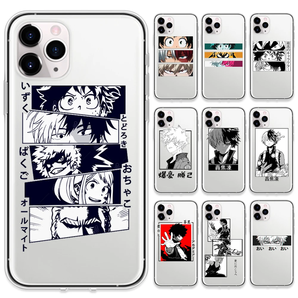 

My Hero Academia Phone Cases for IPhone 12 Mini Pro 7 8 Plus TPU Silicone Coque for IPhone 11 Pro X XS MAX XR Deku Boku Cover