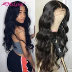 360, передний парик на сетке, предварительно выщипанные Детские волосы, передние парики из человеческих волос на сетке для женщин, бразильский Волнистый парик Mslynn, волосы без повреждений