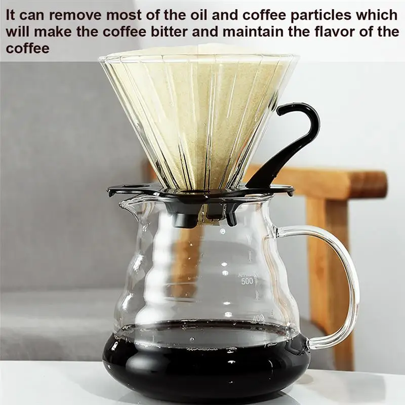 

100PCS Coffee Filter Paper Natural Replacements Mocha Strainer Paper Cones Anti-leak Tea Infuser Coffee Making Tool Set
