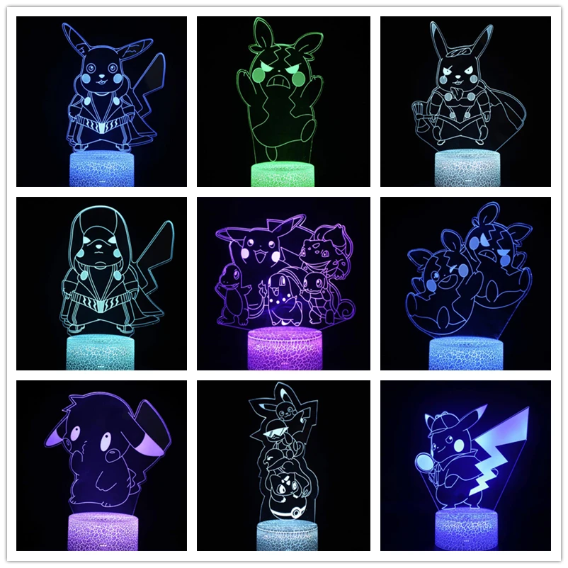 Одежда с изображением покемона Пикачу 3D лампа Аниме Драконий жемчуг