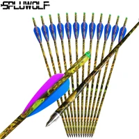 12 pcs archery target crossbow carbon arrows bolts with 100grain replaceable arrowhead tips for hunting