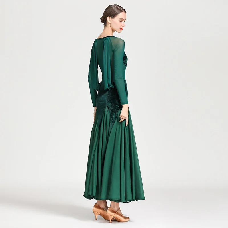 2021 черные платья для конкурса бальных танцев Бальные женские Стандартный