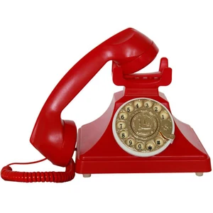 rotary dial telephone retro landline phones with classic metal bell corded phone with speaker and caller id for home office free global shipping