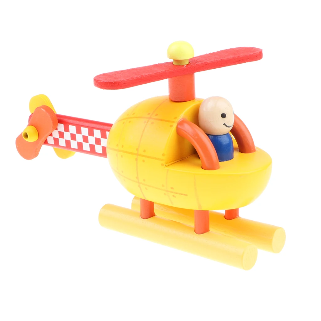 

Magnetic Wooden Toy Helicopter with Pilot Model for Toddlers Kids Aircraft Educational Montessori Blocks Toy Set, Birthday Gift