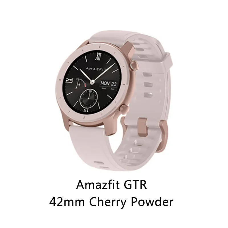 42mm Cherry Powder Глобальная версия Amazfit GTR 42 мм оригинальные Смарт-часы 5ATM водонепроницаемые 12 дней батарея gps управление музыкой Поддержка Android IOS - Цвет: 42mm Cherry Powder
