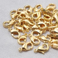 10pcslot real gold plated color lobster clasp 1012mm claw clasps for diy bracelet necklace chain jewelry making findings craft