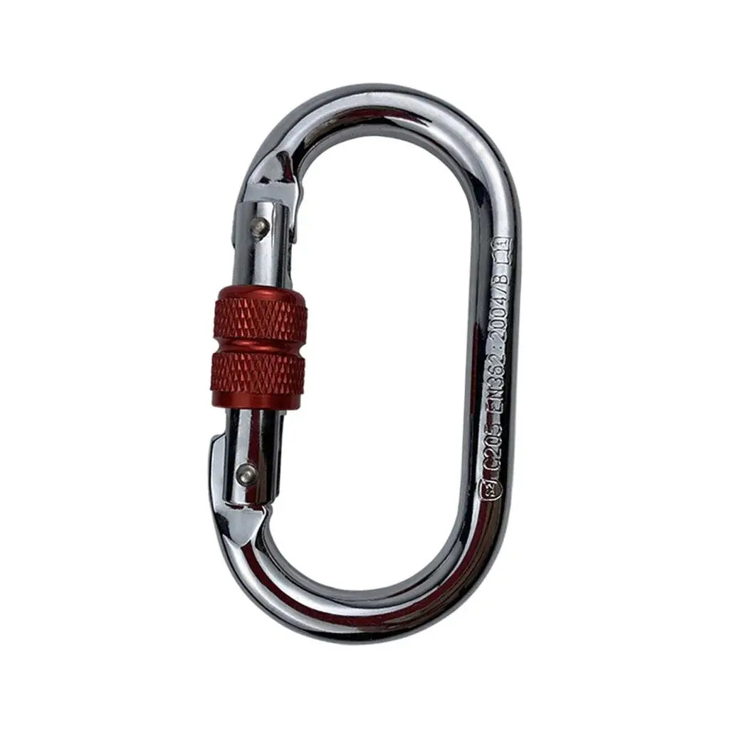 O-Shape Rock Climbing Carabiner Screw Locking Hook 25kN 5600lb for Hammock Caving Gear | Спорт и развлечения
