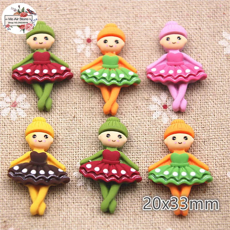 

10pcs mix color Resin Ballerina girl Flatback Resin Cabochon Scrapbook DIY Hair Bow, Phone Deco