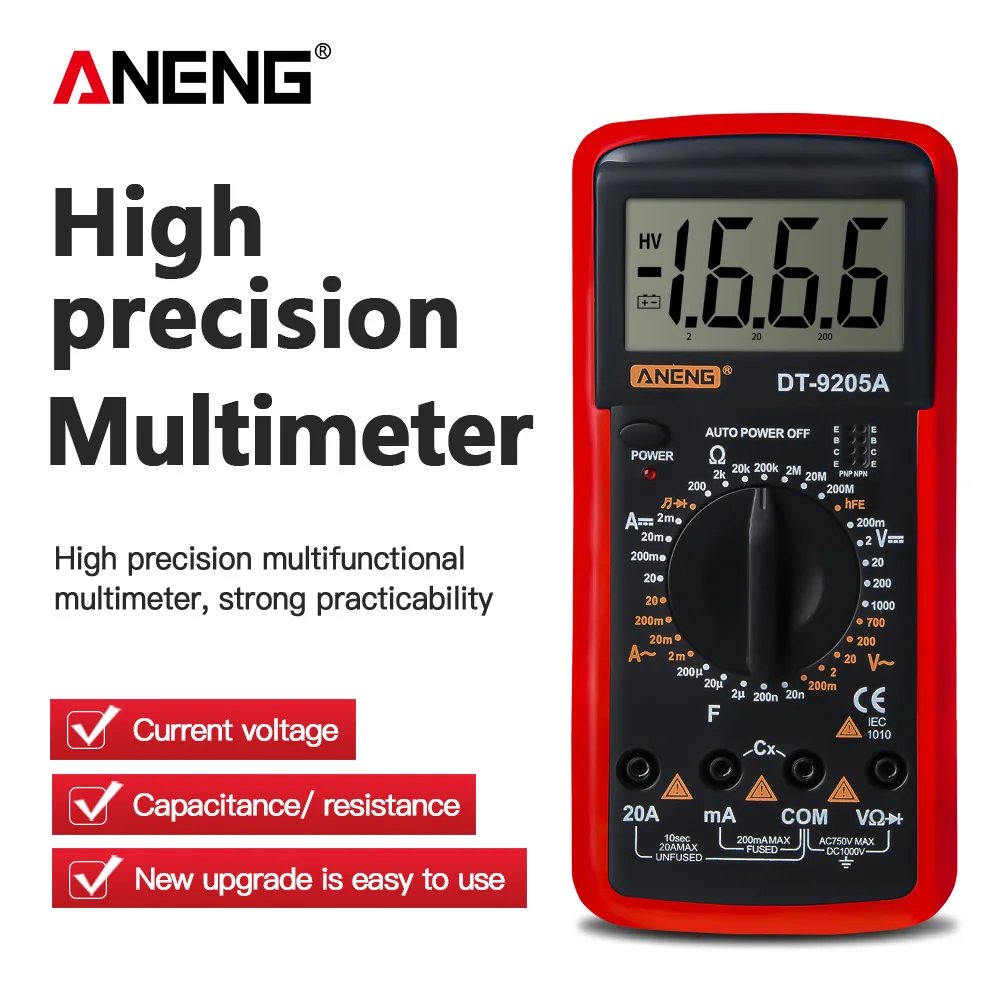 ANENG DT9205A мультиметр цифровой мультиметры 1999 COUNTS тестер multimeter мультимер цифровые