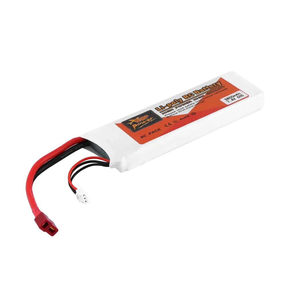 

Перезаряжаемая батарея ZOP Power 3800 7,4 В 60C T Plug JX8643125 Lipo для радиоуправляемых гонок, самолетов, вертолетов, автомобилей, лодок