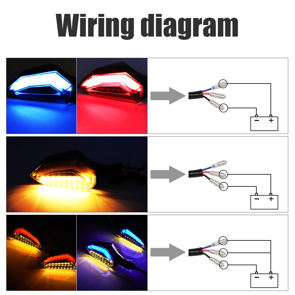 Универсальный мотоцикл 12 LED поворотные Сигнальные Огни мигалка передние задние