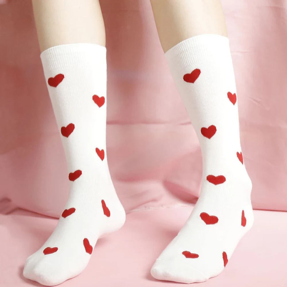 

1 Pair Women Socks New Autumn Socks Long Casual Breathable Cute Socks Cotton Color Women Fashion Heart Cute Socks Lady