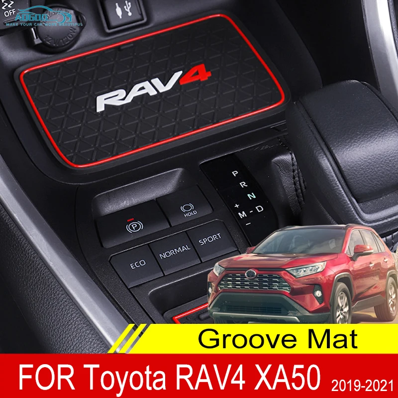 Anti-Slip Mat Phone Gate Slot Mats Cup Rubber Pads Rug For Toyota RAV4 2019 2020 XA50 RAV 4 50 Car Stickers Accessories
