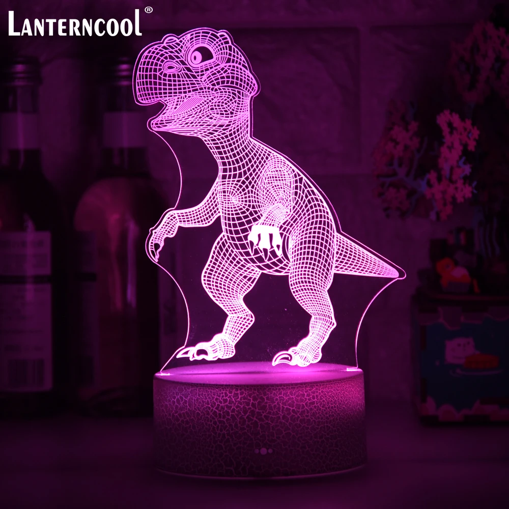 

3D Dinosaur LED Lamp 7 Colors Touch Control Night Light Kids Gifts Living Room Bedroom Table Decoration Desktop Bedside Lantern