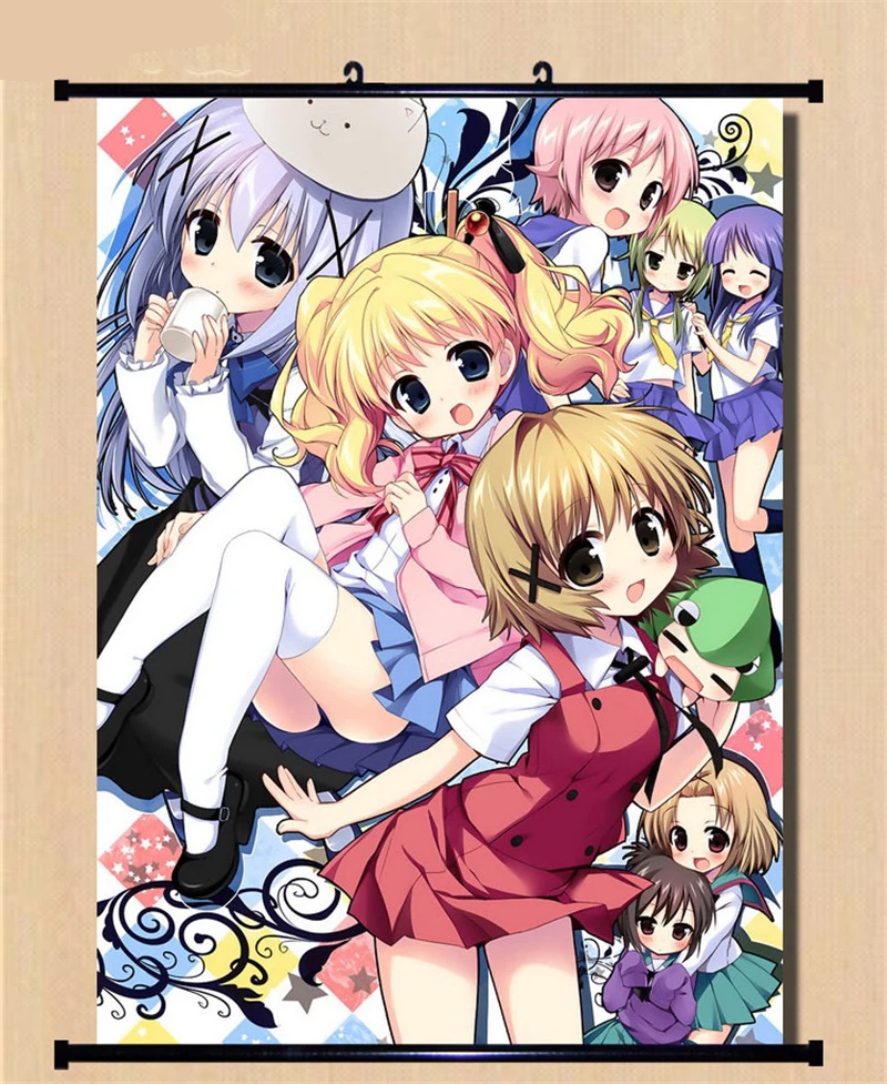 В Японии заказ кролик? Мультфильм Аниме печатный плакат свиток картина косплей