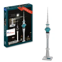 3d paper puzzle building model toy auckland sky tower new zealand sightseeing tv signal build worlds famous architecture gift