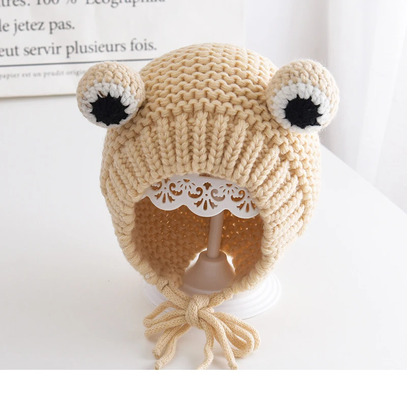 Зимняя теплая вязаная шапка для малышей детские вязаные шапки-бини милая детская
