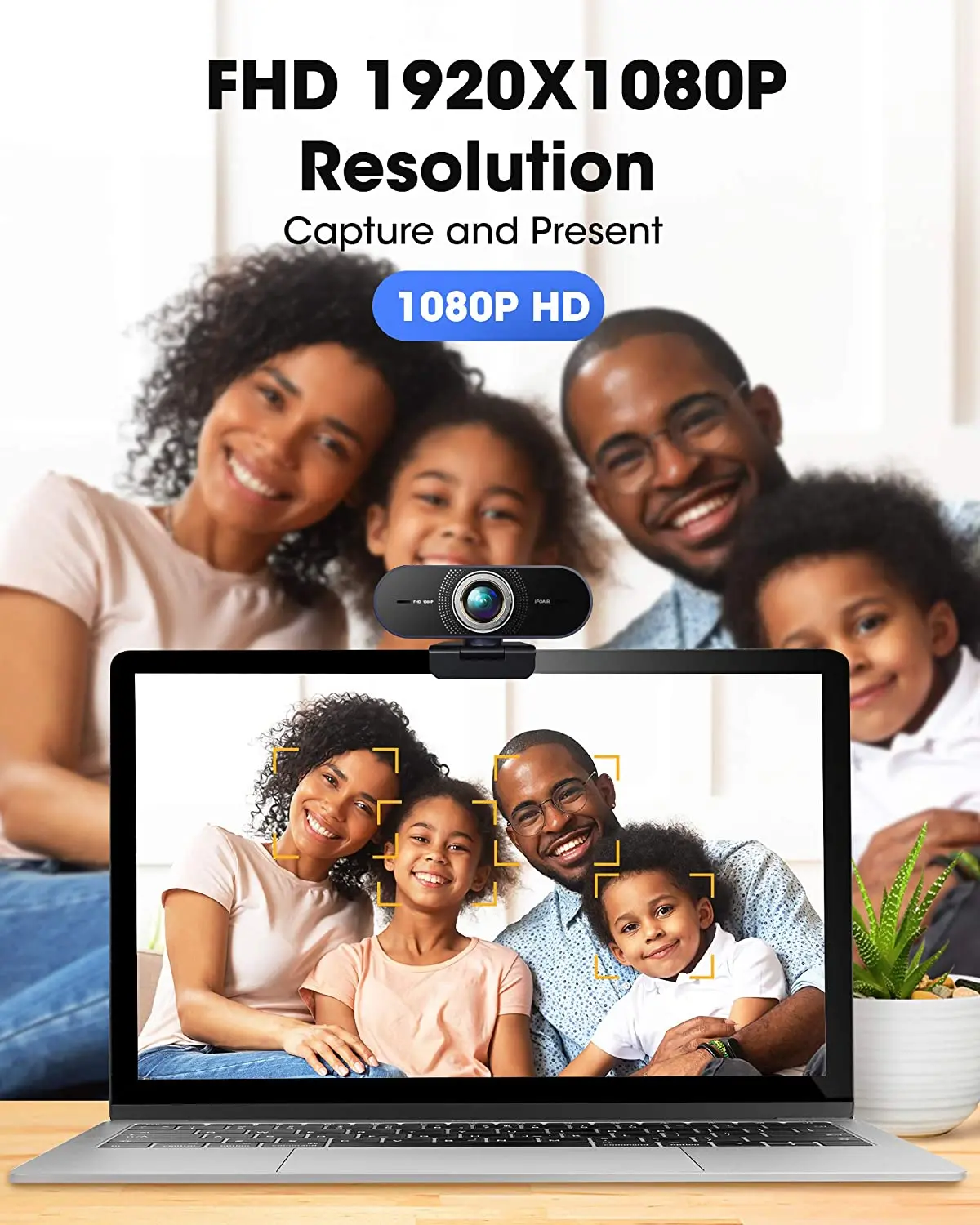 Продажа Веб-камера IFOAIR Full HD 1080p с микрофоном для ПК/ноутбука/смарт-телевизора, веб-камера с коррекцией света для видеозвонков/онлайн