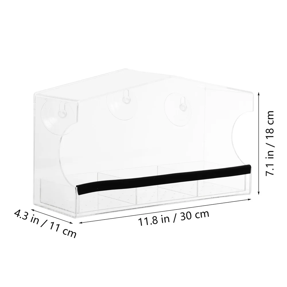 

Transparent Bird Feeder Acrylic Bird Outdoor Feeding Box with Suction Cups