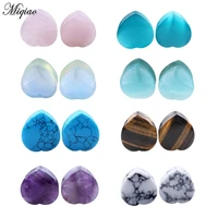 miqiao 1 pair stone ear gauges heart tragus piercing ear plugs tunnels piercing ear 6 25mm plugs and tunnels piercing jewelry