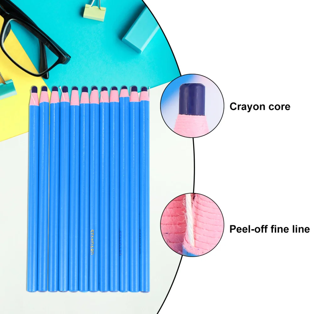 

1 Box Peel-off Wax Pen Roll Paper Point Pen Trimming Thread Machine Sewing Pen Multi-purpose Marker Pen for Home Store (Red)