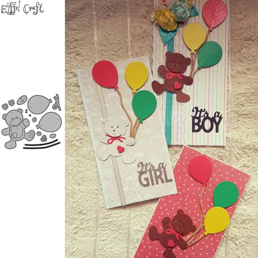 Медведь Тедди воздушный шар праздничный Скрапбукинг металлические Вырубные