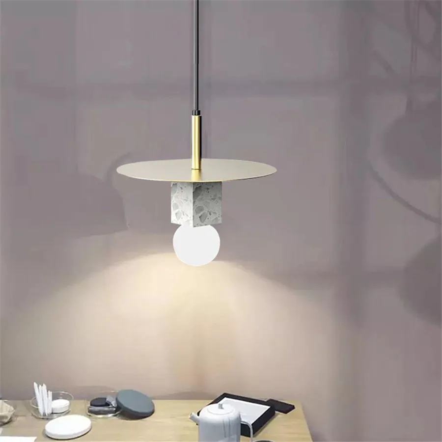 

Thrisdar Nordic Luxury Marble Hanging Light E27 Loft Art Bedroom Bedside Kitchen Pendant Light For Bar Cafe Restaurant Corridor