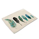 Новые разноцветные коврики с узором в виде перьев, хлопковые льняные кухонные диванные подушки, коврики для обеденного стола, коврик в западном стиле