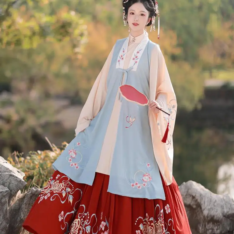 

Женская Изысканная вышитая одежда ханьфу, танцевальная одежда китайской традиционной династии Хань, Древняя модель