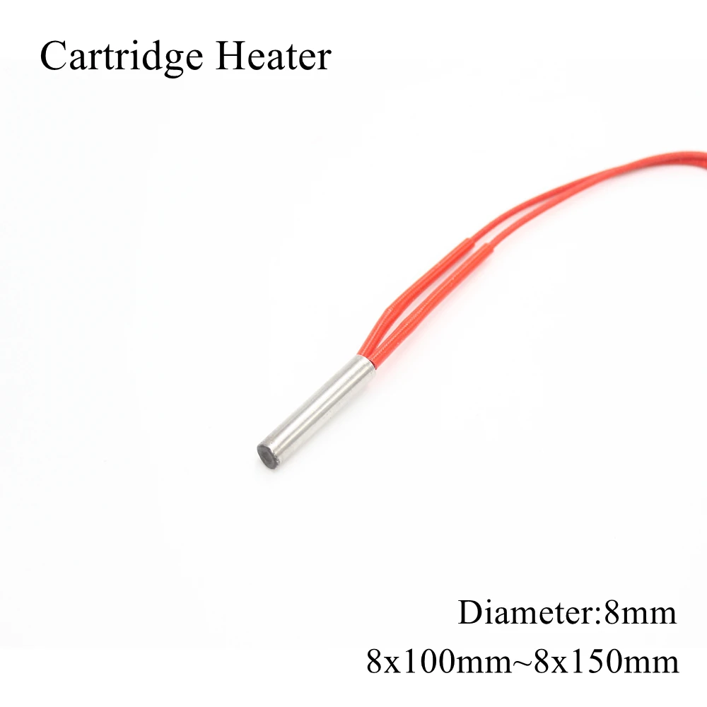8x100 мм 8x120 мм 8x150 мм 12 В 24 в 110 В 220 В 8 мм керамический картридж нагреватель трубка нагревательный элемент для 3D-принтера 50 Вт 100 Вт 150 Вт 200 Вт