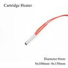 8x100 мм 8x120 мм 8x150 мм 12 В 24 в 110 В 220 В 8 мм керамический картридж нагреватель трубка нагревательный элемент для 3D-принтера 50 Вт 100 Вт 150 Вт 200 Вт
