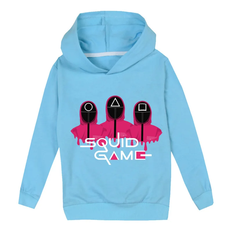 

2-16 Years Cartoon Print Baby Boys Squid Game Hoodies For Autumn Boys Impostor Long Sleeves Sweatshirt Kids Clothes Cotton Tops