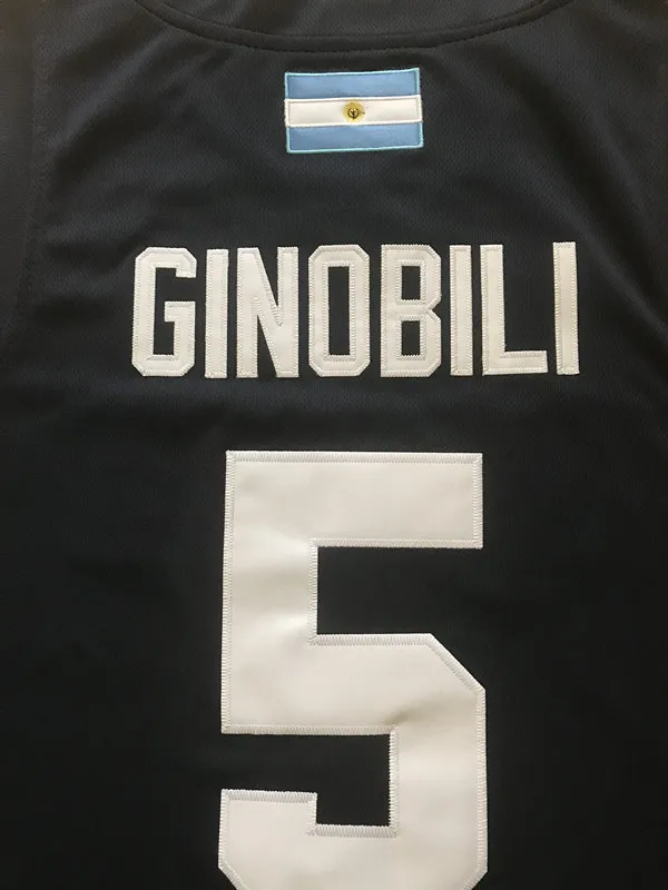 

2020 newst 5 Manu Ginobili Team Argentina Navy Blue Basketball Jersey Mens Stitched Custom Any Number Name