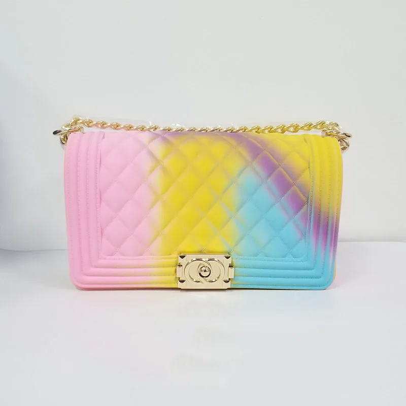 Новые ромбовидные женские сумочки сумка-желе из натуральной кожи на молнии через