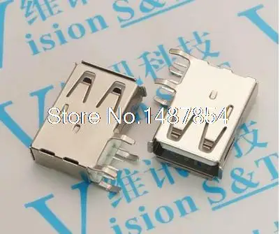 

Гнездовой разъем USB AF 90 градусов на длинную сторону штекера
