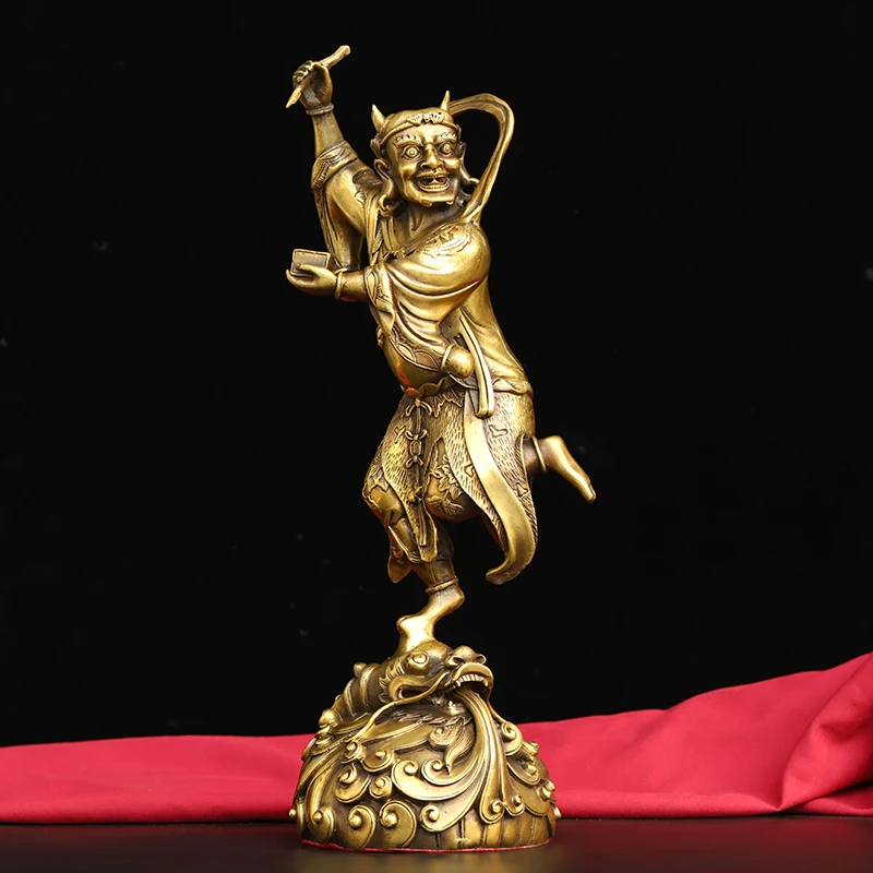 

15"Tibet Temple Collection Brass Test God Kui Xing Dian Dou Test God Imperial examination Gather wealth Office Ornaments