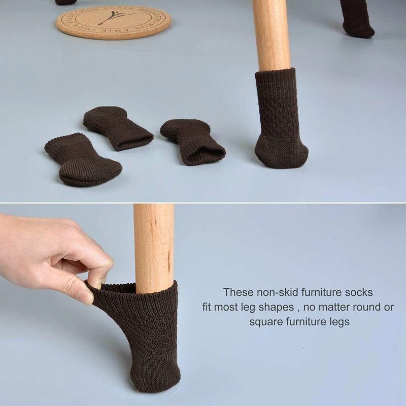 4 шт. носки для ног на стуле тканевые перчатки защита от пола вязаные шерстяные