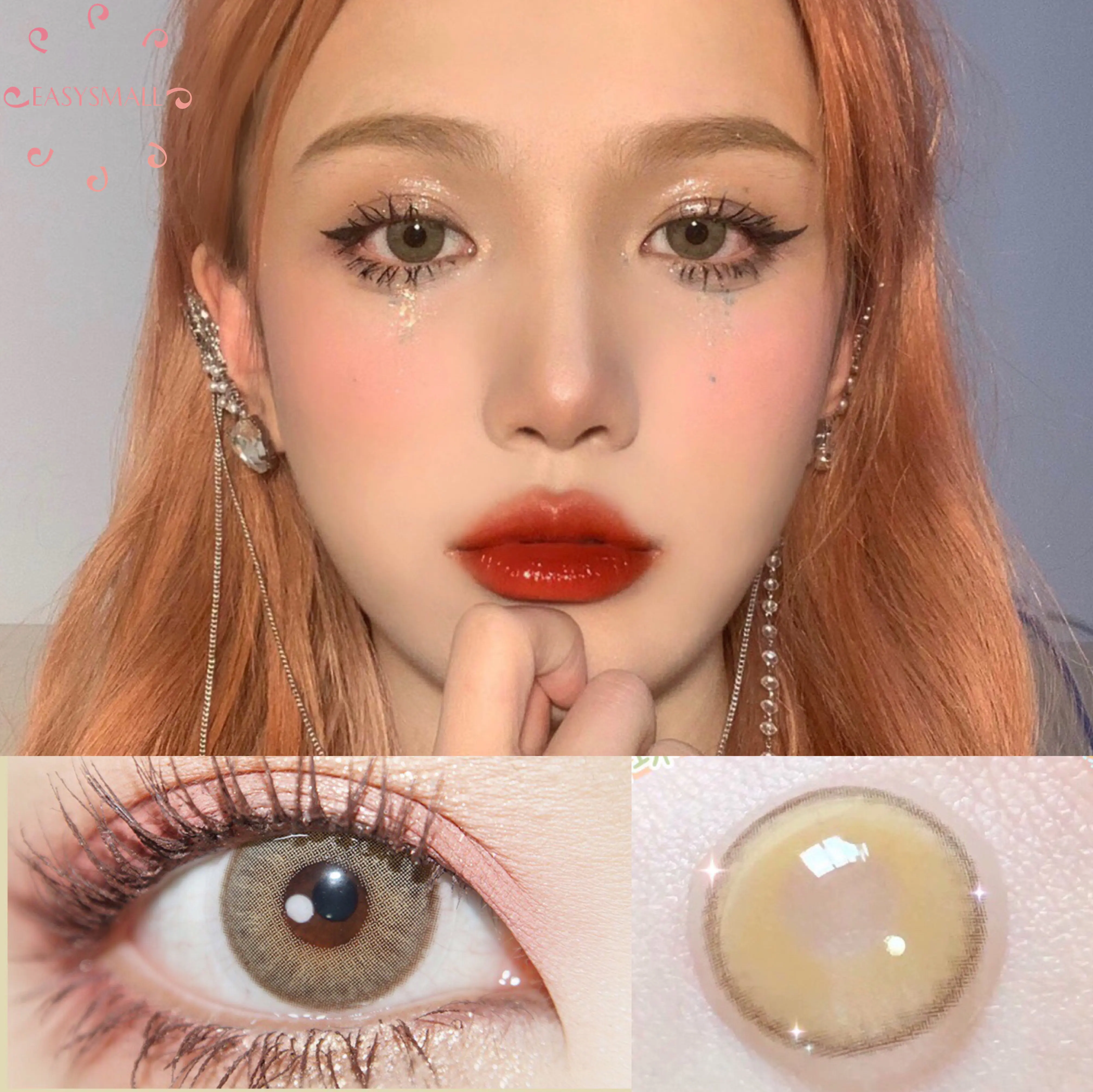 easysmall dubai gray yearly unique colored contact lenses for eyes small beautiful pupil contact lens myopia prescription free global shipping