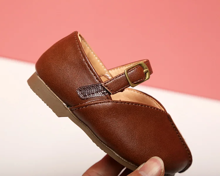 

2020 New Solid Color Baby Girls Shoes Infant Toddler First Walkers Kid Girl Princess Shoes Children's Flats Mary Janes