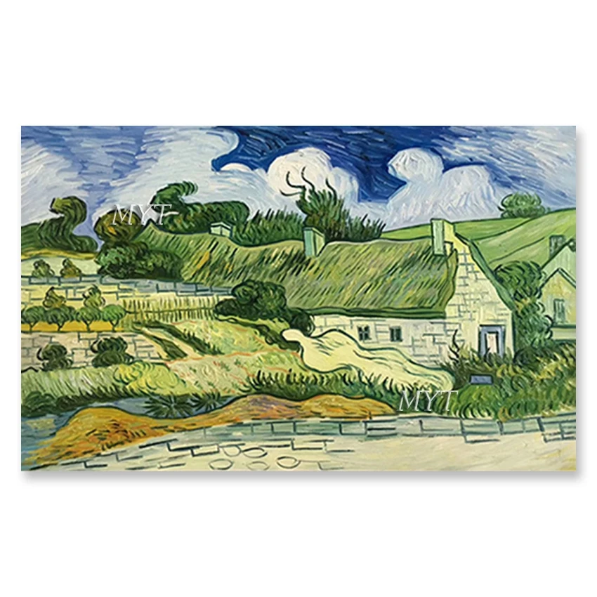 

100% Hand-painted Palette Knife Flower Van Gogh Oil Painting Reproduction Art Wall Picture Canvas Artwork Panel Set For Home